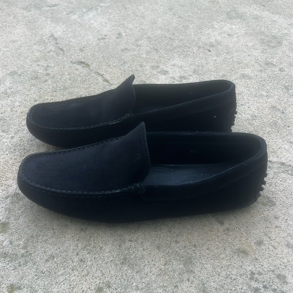 TOD\'S Black Suede Leather Slip on Loafer Shoes Men\'s Size 7.5